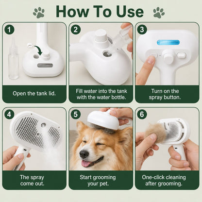 MistGroom™ Steam Brush | Your Dog Will Actually Ask to Be Brushed.